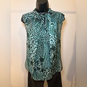 Max Mara Animal Print Sleeveless Blouse